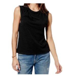 Joie Hillhurst Sleeveless Cotton Tee Top In Black Caviar Medium NWT